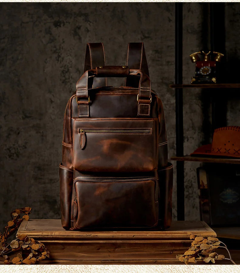 Horse leather backpack